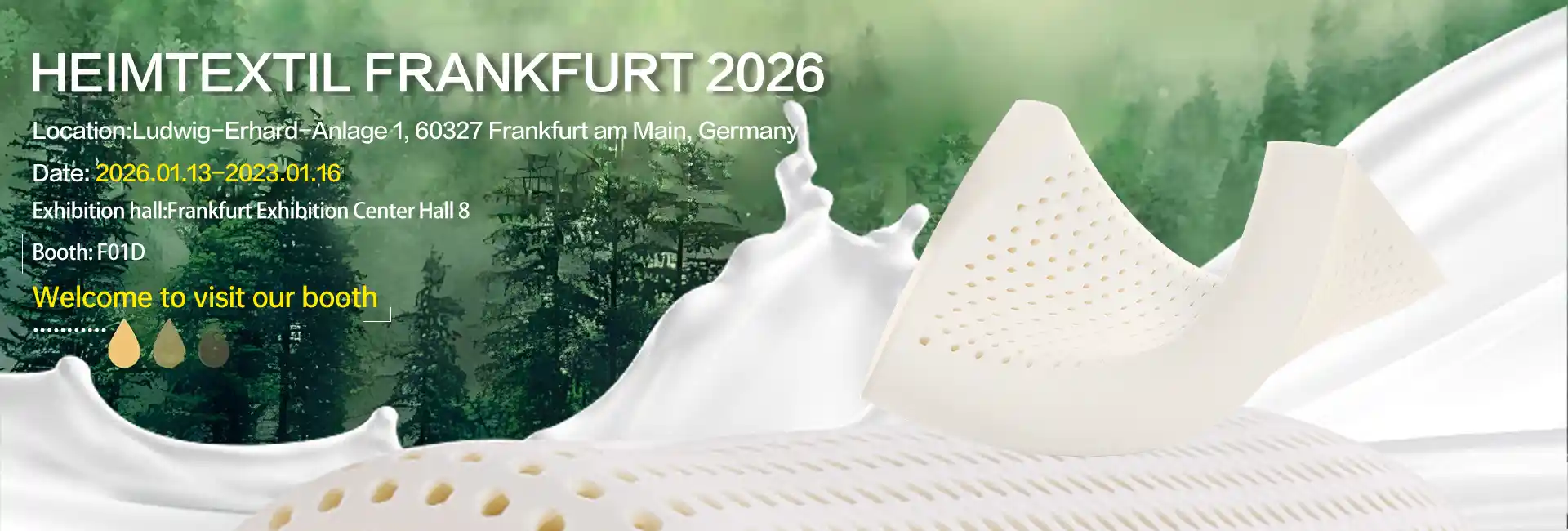 Klar for 2026 International Home and Commercial Textile Fair? Besøk Jiasheng Latex på F01D